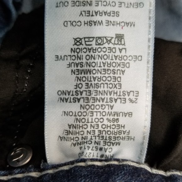 True Religion Jennie Curvy Mid Rise Skinny Jeans Size 32 x28 Flap Pockets - Picture 7 of 9